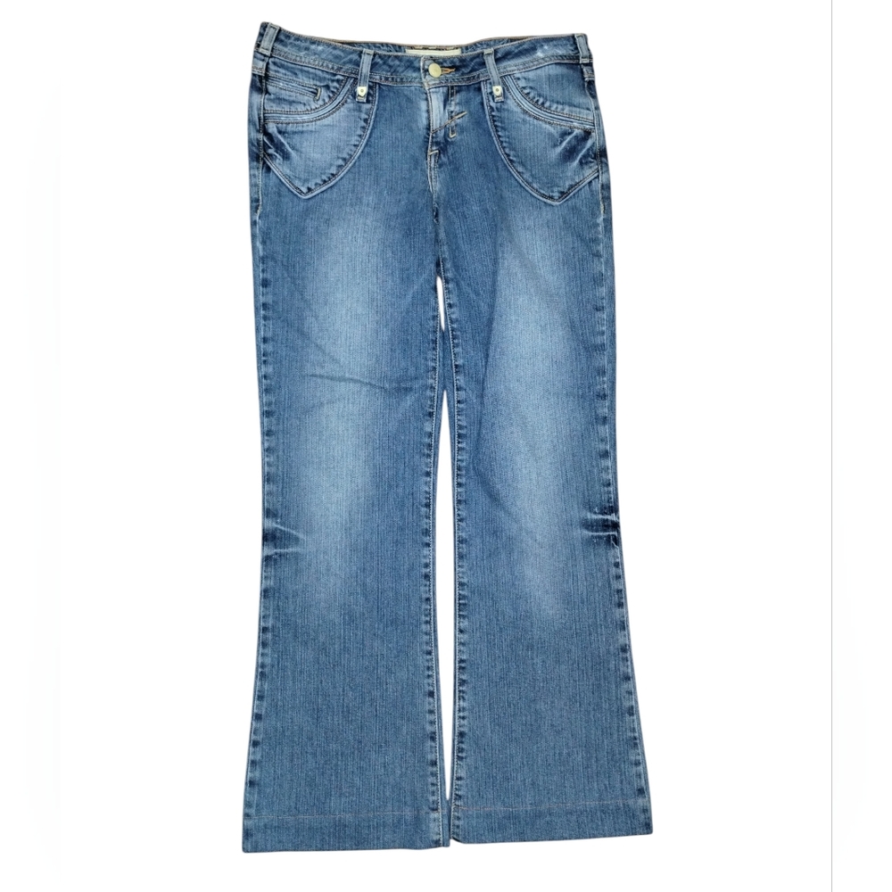Vtg 90s J & Company Bootcut Jeans 27 Blue Mexico Distressed W32/In29 NWOT